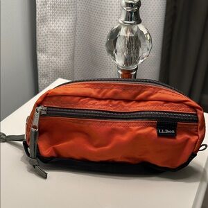 Vintage L.L. Bean Men's Orange and Black Backpack Bag